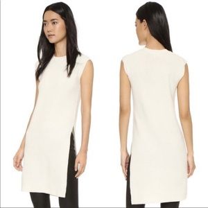 Helmut Lang Cashwool Long Sleeveless Tunic Sweater